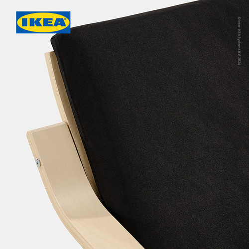 IKEA POANG Kursi Berlengan Sandaran Rendah Untuk Santai Krem / Vissle Hitam