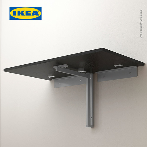 IKEA BJURSTA Daun Meja Makan Lipat Dinding Cokelat-Hitam 90x50 cm