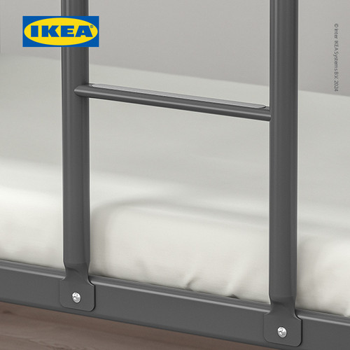 IKEA TUFFING Rangka Tempat Tidur Tingkat Abu-Abu Tua 90x200 cm