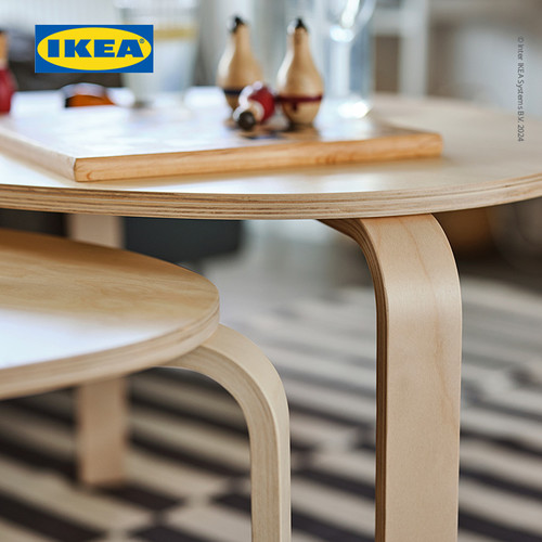 IKEA SVALSTA Meja Tamu Bersusun Serbaguna Hitam Set Isi 2 pcs