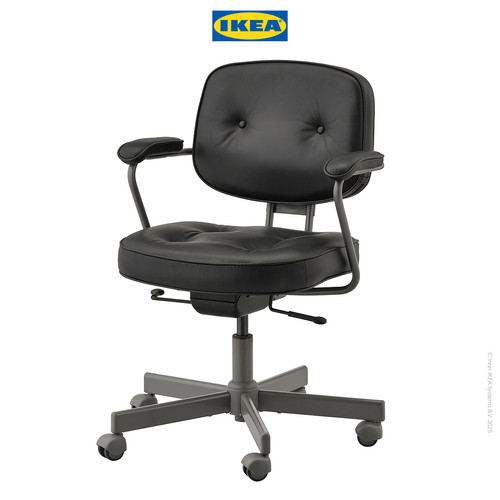 IKEA ALEFJALL Kursi Kantor / Belajar Ergonomis Dapat DIputar Hitam