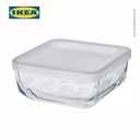 IKEA BESTAMMA Tempat Makanan Dengan Tutup Kaca Persegi 0.5L