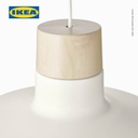 IKEA BUNKEFLO Lampu Gantung Putih/Kayu Diameter 36cm