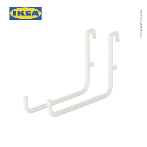 IKEA SKADIS Pengait Pegboard Bentuk L Putih Isi 2pcs