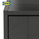 IKEA RAKKESTAD Lemari Pakaian Dengan Pintu Geser Hitam 117x176 cm