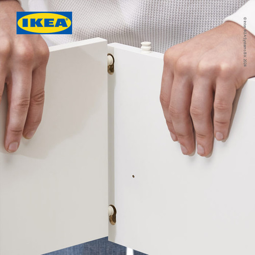 IKEA VIHALS Lemari Pakaian 2 Pintu Dengan Cermin Putih 105x57x200 cm