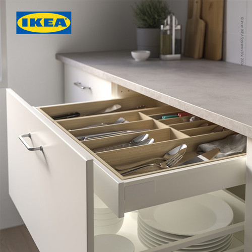 IKEA UPPDATERA Baki Tempat Pemisah Peralatan Makan Bahan Bambu 52x50cm