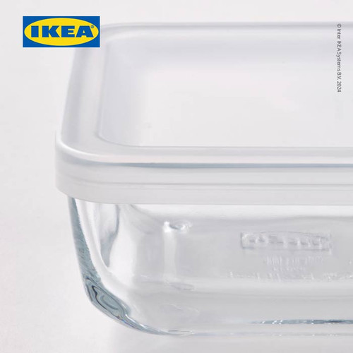 IKEA BESTAMMA Tempat Makanan Dengan Tutup Kaca Persegi 0.5L