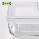 IKEA BESTAMMA Tempat Makanan Dengan Tutup Kaca Persegi 0.5L