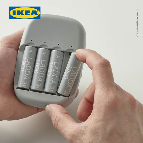 IKEA LADDA Baterai Isi Ulang AA 1.2V 1.900 mAh HR06 Isi 4pcs