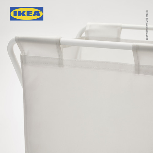 IKEA JALL Tempat Cucian / Pakaian Kotor Dengan Stand Putih 50L