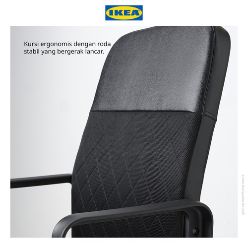 IKEA RENBERGET Kursi Kerja Putar Minimalis Hitam