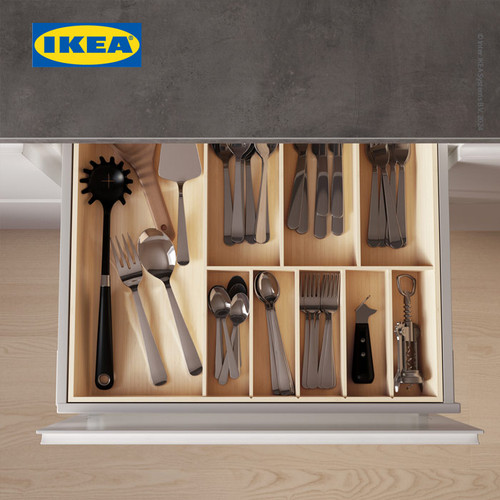 IKEA UPPDATERA Baki Tempat Pemisah Peralatan Makan Bahan Bambu 52x50cm