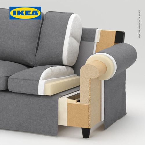 IKEA EKTORP Sofa 2 Dudukan Abu-Abu Tua Nyaman Berkualitas