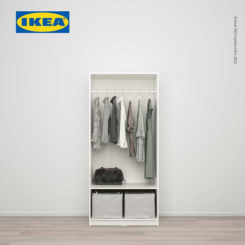 IKEA KLEPPSTAD Lemari Pakaian 2 Pintu Putih 79x176 cm