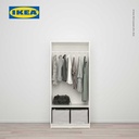 IKEA KLEPPSTAD Lemari Pakaian 2 Pintu Putih 79x176 cm