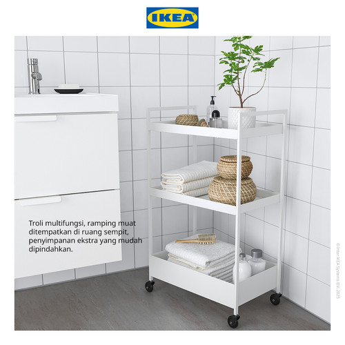 IKEA NISSAFORS Rak Troli Serbaguna Putih 51x30x83cm