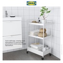 IKEA NISSAFORS Rak Troli Serbaguna Putih 51x30x83cm
