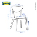 IKEA NORDMYRA Kursi Makan Serbaguna Putih / Kayu Birch