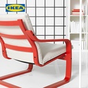 IKEA POANG Kursi Berlengan Sandaran Rendah Untuk Santai Merah /  Krem