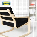 IKEA POANG Kursi Berlengan Sandaran Rendah Untuk Santai Krem / Vissle Hitam