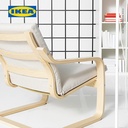 IKEA POANG Kursi Berlengan Sandaran Rendah Untuk Santai Krem
