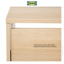 IKEA BISSA Rak Kabinet Sepatu Dengan 3 Kompartmen Efek Kayu Oak 49x28x135 cm