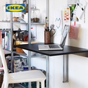 IKEA BJURSTA Daun Meja Makan Lipat Dinding Cokelat-Hitam 90x50 cm