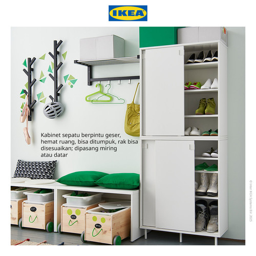 IKEA MACKAPAR Kabinet / Penyimpanan Tempat Sepatu Putih Minimalis 80x35x102cm