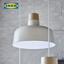 IKEA BUNKEFLO Lampu Gantung Putih/Kayu Diameter 36cm