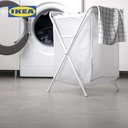 IKEA JALL Tempat Cucian / Pakaian Kotor Dengan Stand Putih 50L