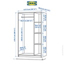 IKEA RAKKESTAD Lemari Pakaian 3 Pintu Minimalis Hitam 117x176 cm