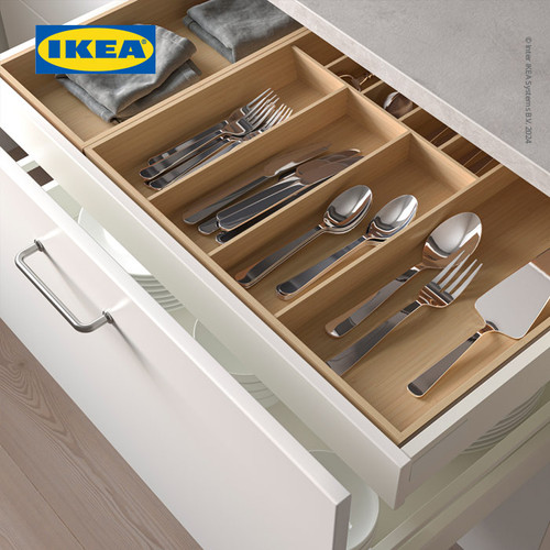 IKEA UPPDATERA Baki Tempat Pemisah Peralatan Makan Bahan Bambu 52x50cm
