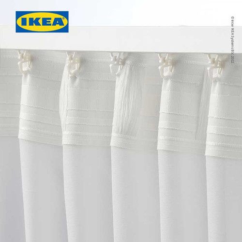 IKEA HILJA Tirai Gorden 1 Pasang Putih 145x250 cm Sepasang Isi 2pcs