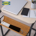 IKEA OLSEROD Meja Samping Serbaguna Antrasit / Kesan Kayu Birch 53x50 cm