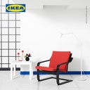 IKEA POANG Kursi Berlengan Sandaran Rendah Untuk Santai Hitam / Vissle Merah