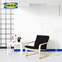 IKEA POANG Kursi Berlengan Sandaran Rendah Untuk Santai Krem / Vissle Hitam