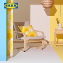 IKEA POANG Kursi Berlengan Sandaran Rendah Untuk Santai Krem