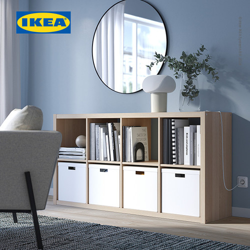 IKEA KALLAX Rak Pajangan Minimalis Berkualitas Efek Kayu Oak 77x147cm