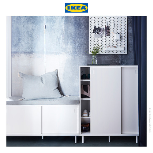 IKEA MACKAPAR Kabinet / Penyimpanan Tempat Sepatu Putih Minimalis 80x35x102cm