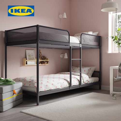 IKEA TUFFING Rangka Tempat Tidur Tingkat Abu-Abu Tua 90x200 cm