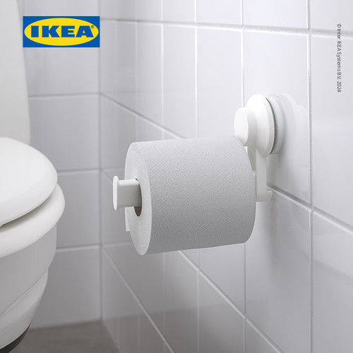 IKEA TISKEN Tempat Tisu Toilet Tempel Dengan Plastik Hisap Putih