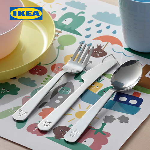 IKEA FABLER Peralatan Makan Anak Set Isi 3Pcs
