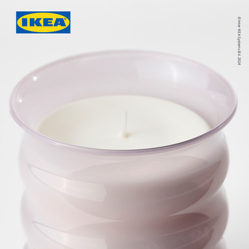 IKEA LUGNARE Lilin Beraroma Melati/Merah Muda Tahan 50 Jam