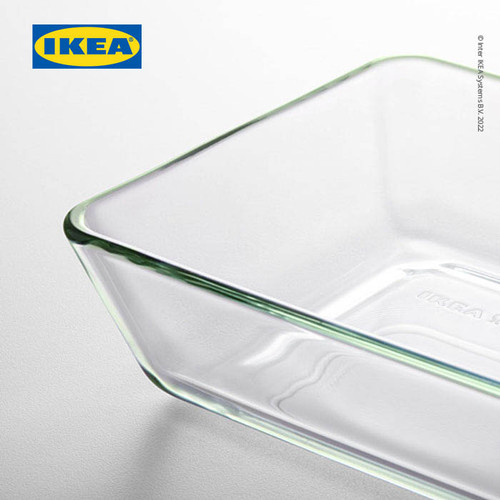 IKEA MIXTUR Piring Oven Kaca Bening 27x18cm