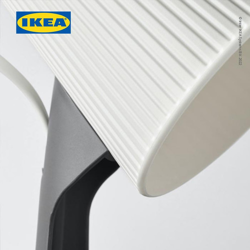 IKEA SVALLET Lampu Meja Kerja Warna Abu-Abu/Putih