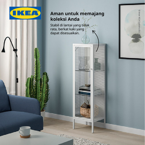 IKEA BAGGEBO Lemari Pajangan dengan Pintu Kaca 34x30x116 cm