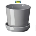 IKEA CITRUSFRUKT Pot Tanaman Dengan Alas Abu-Abu 9cm
