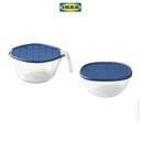 IKEA SUMPCYPRESS Mangkok Dengan Penutup Serbaguna Set Isi 2pcs