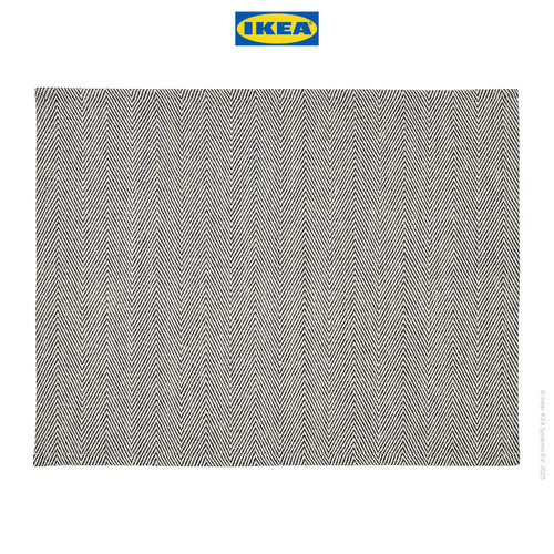 IKEA SILVERARV Alas Piring Krem/Biru 35x45cm